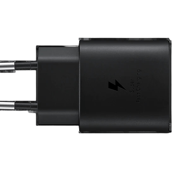 High-speed 25W Samsung Galaxy adapter for fast charging.