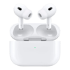 Wireless Apple Airpods Pro 2 with noise cancellation feature, charging case and sleek design.