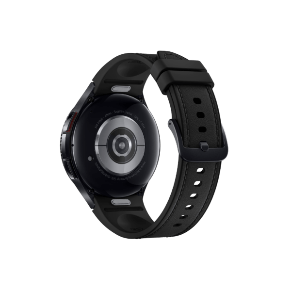 Stylish Samsung Galaxy Watch 6 Classic with rotating bezel, leather strap, and customizable watch faces.