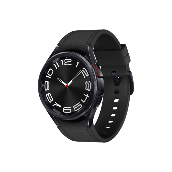 Stylish Samsung Galaxy Watch 6 Classic with rotating bezel, leather strap, and customizable watch faces.